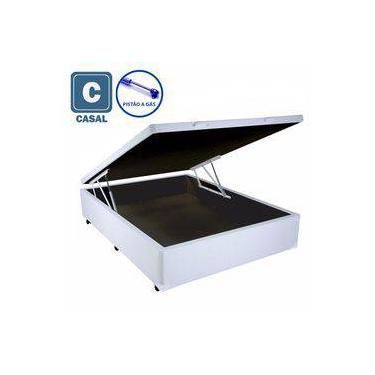 Cama Box Baú Casal LUXO 138 X 188 Com Pi ...
