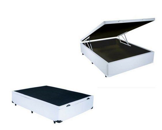 Cama Box Baú Casal LUXO 138 X 188 Com Pi ...